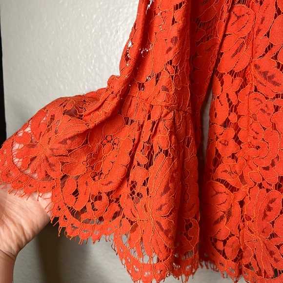 Solitaire Anthropologie Cutout Lace Long-Sleeve Buttondown Shirt - Picture 2 of 5